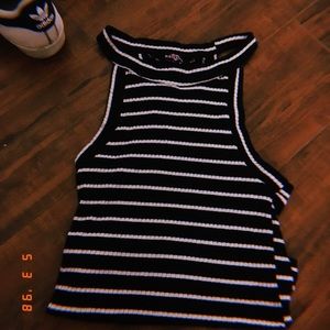 Cute black and white striped tank-top